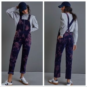 Anthro Pilcro Slim Tie Dye Corduroy Overalls 27